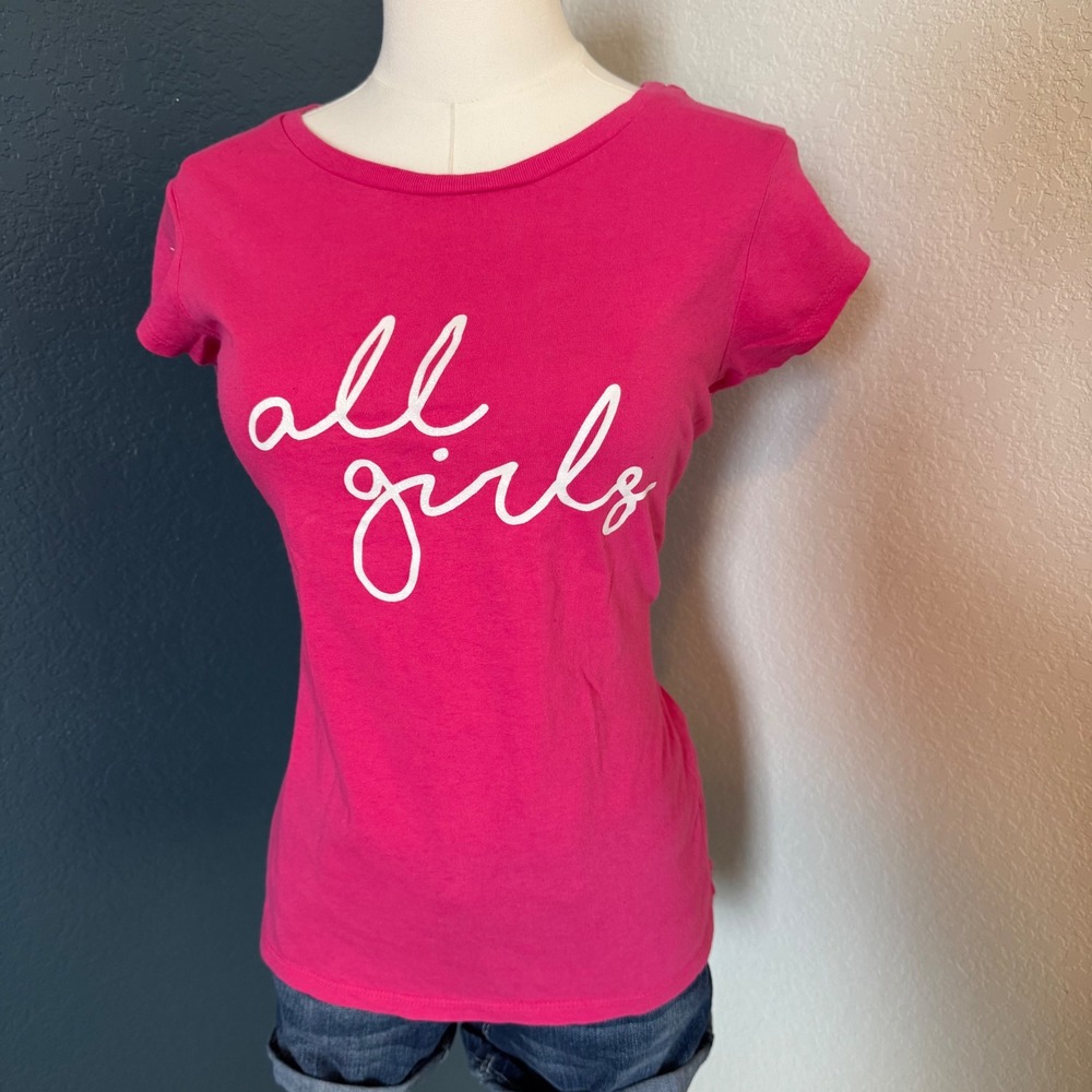 Y2K Coquette Baby Tee 725 Originals All Girls Graphic T-Shirt Size M Pink